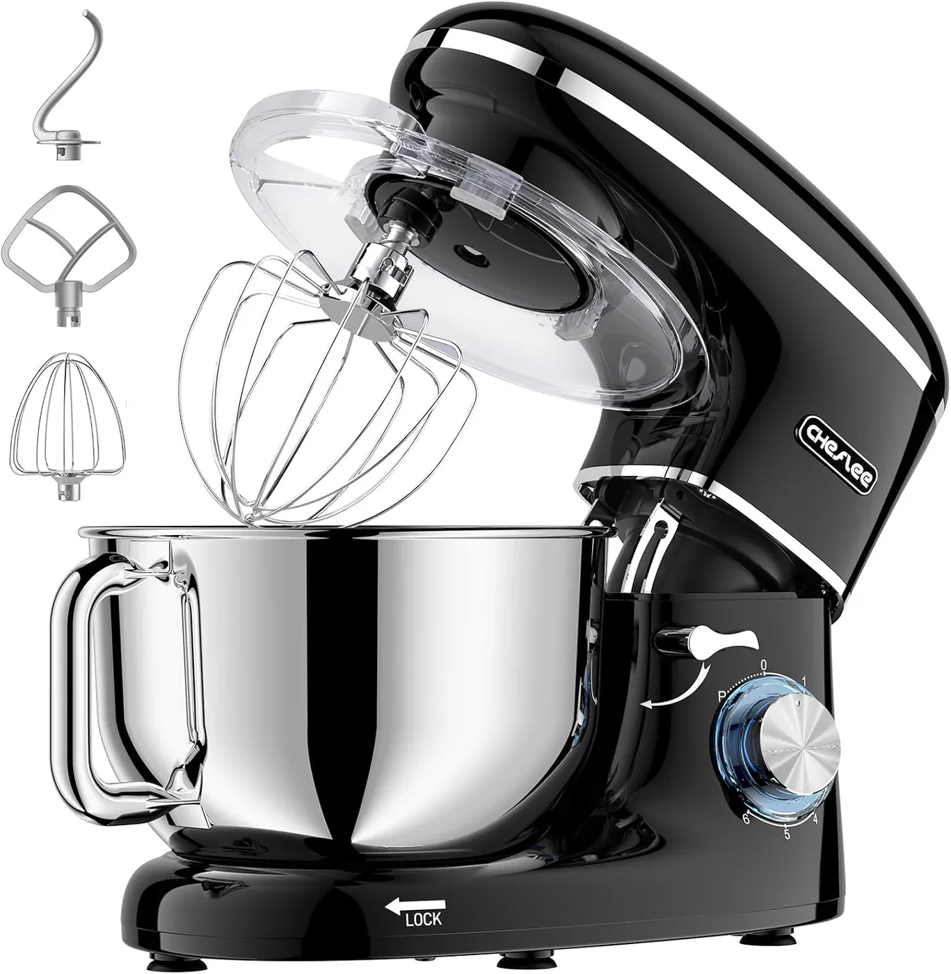 CHeflee robot pâtissier 2000 W, bol inox 6,2 L