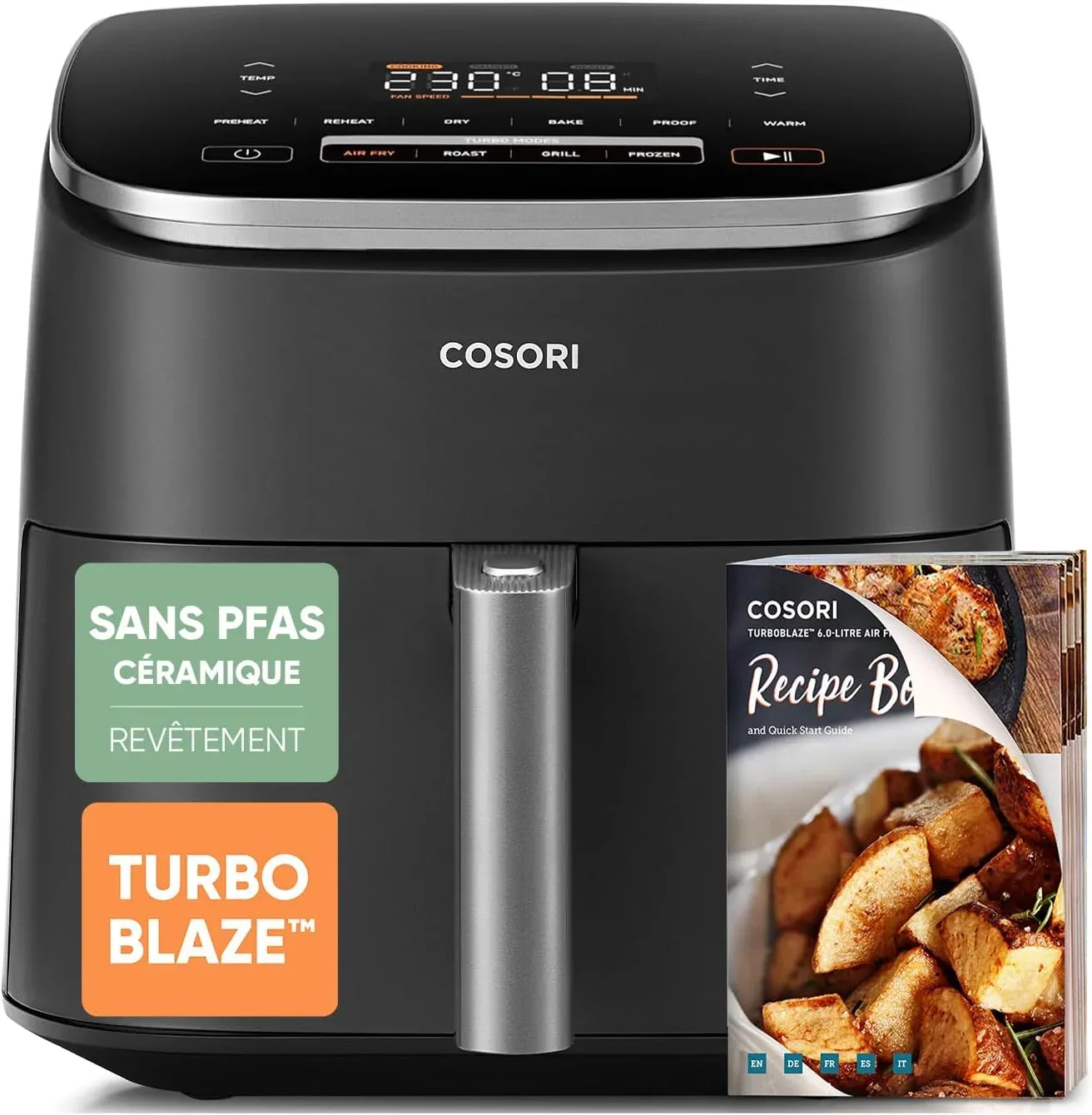Cosori TurboBlaze 6 L, céramique sans PFAS, 9 en 1