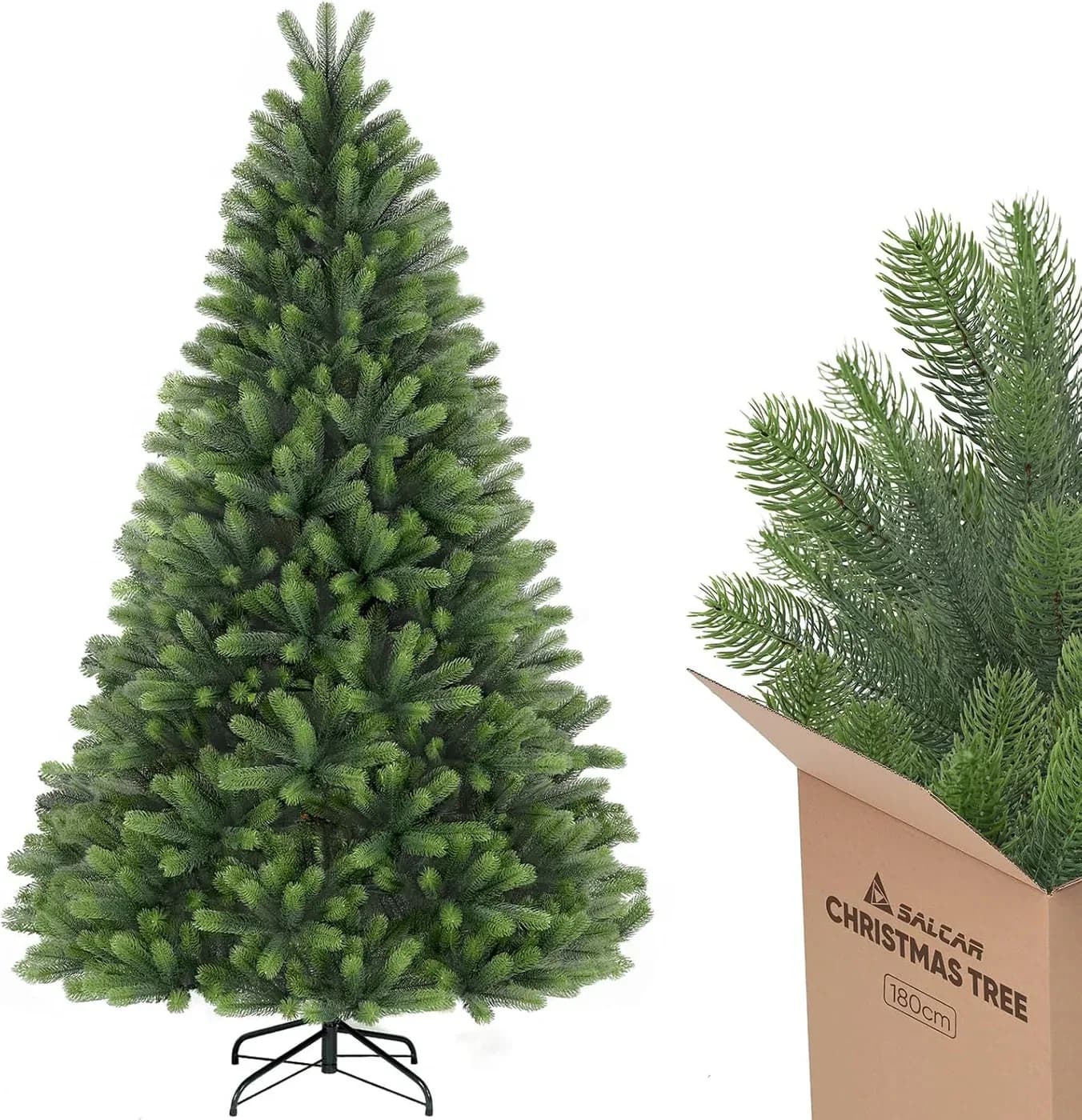 SALCAR sapin de Noël artificiel Nordmann 180 cm, polyéthylène