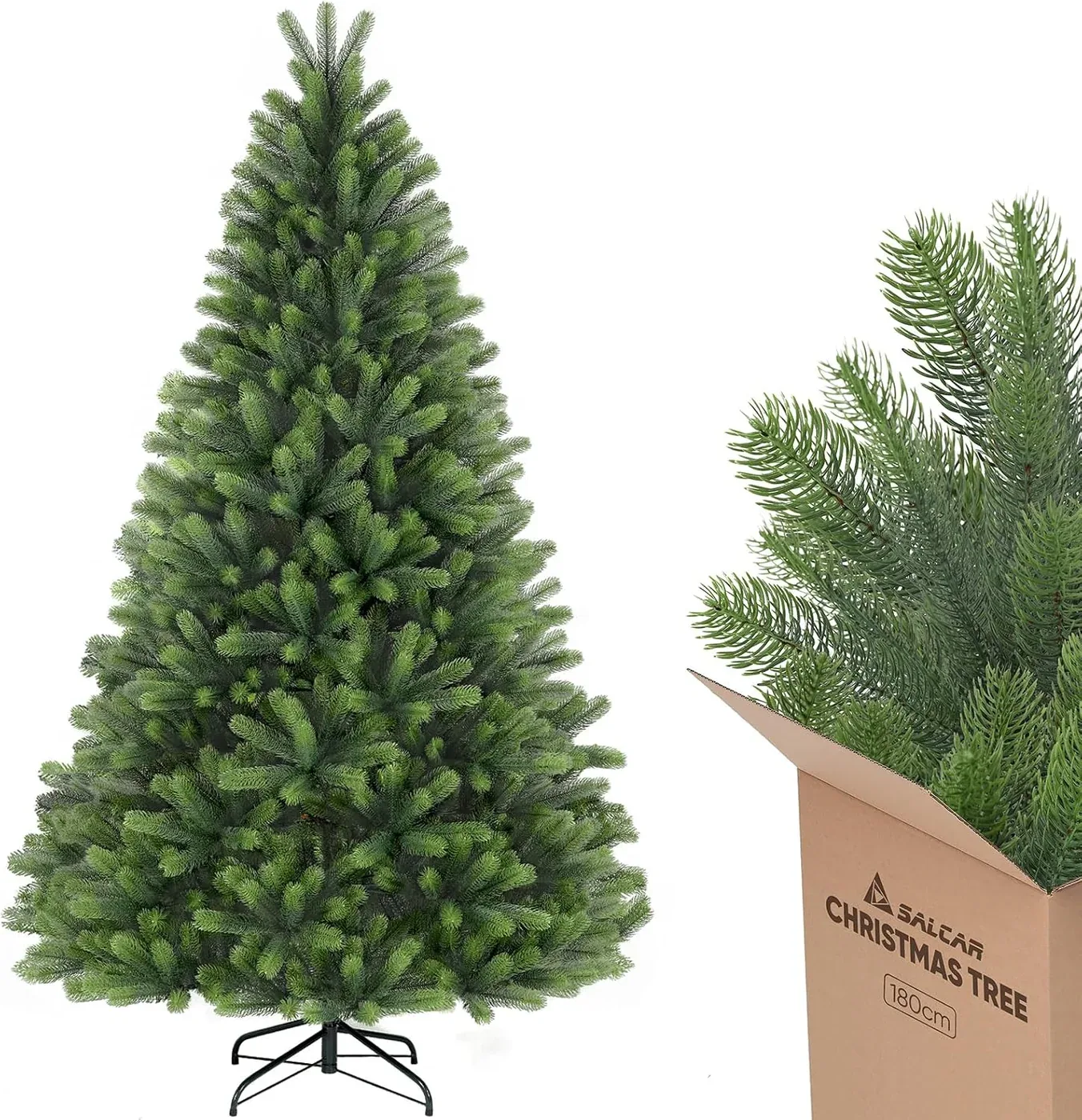 SALCAR sapin de Noël artificiel Nordmann 180 cm, polyéthylène