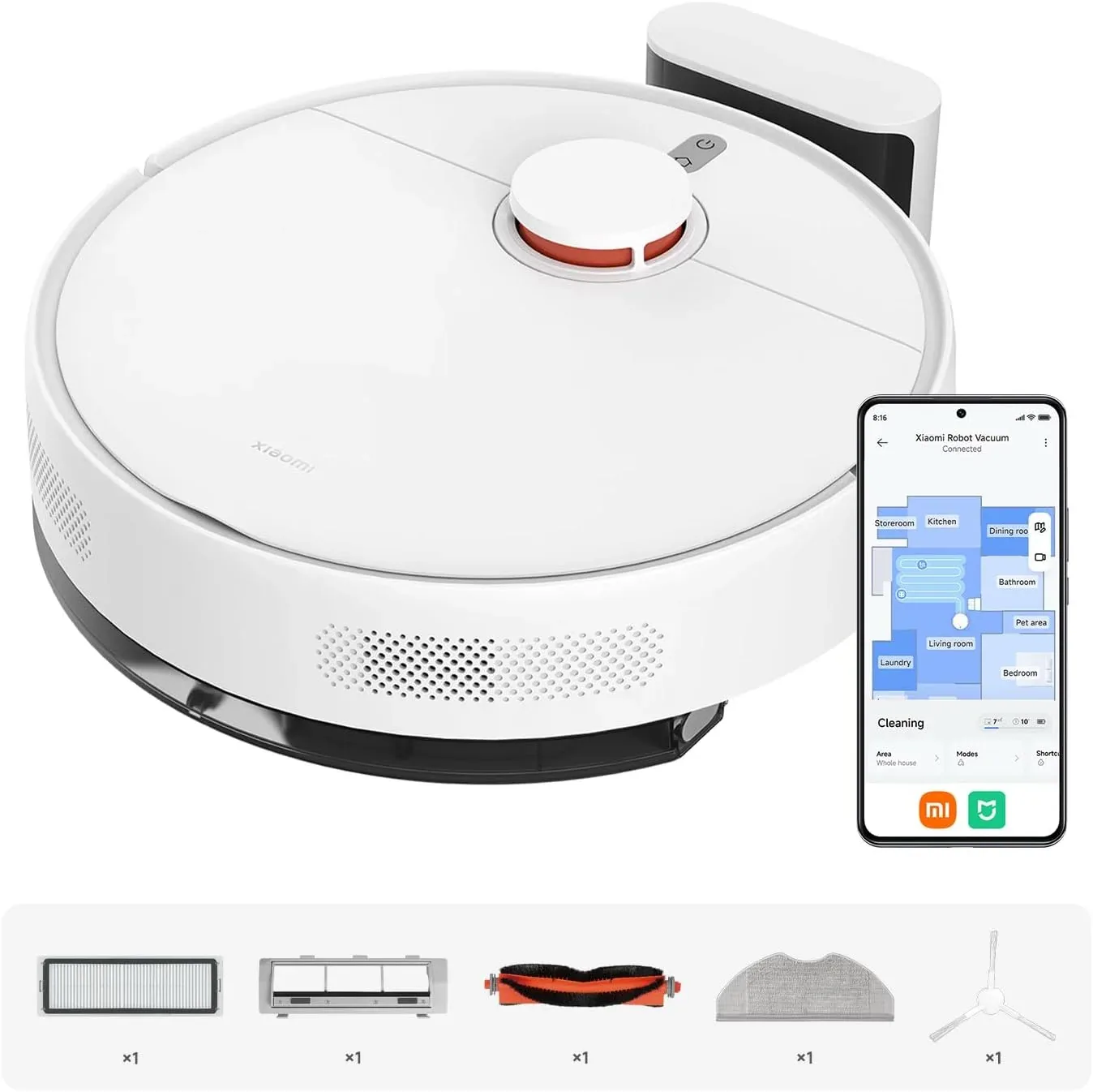 Xiaomi Robot Vacuum S40C, 5000 Pa, navigation laser