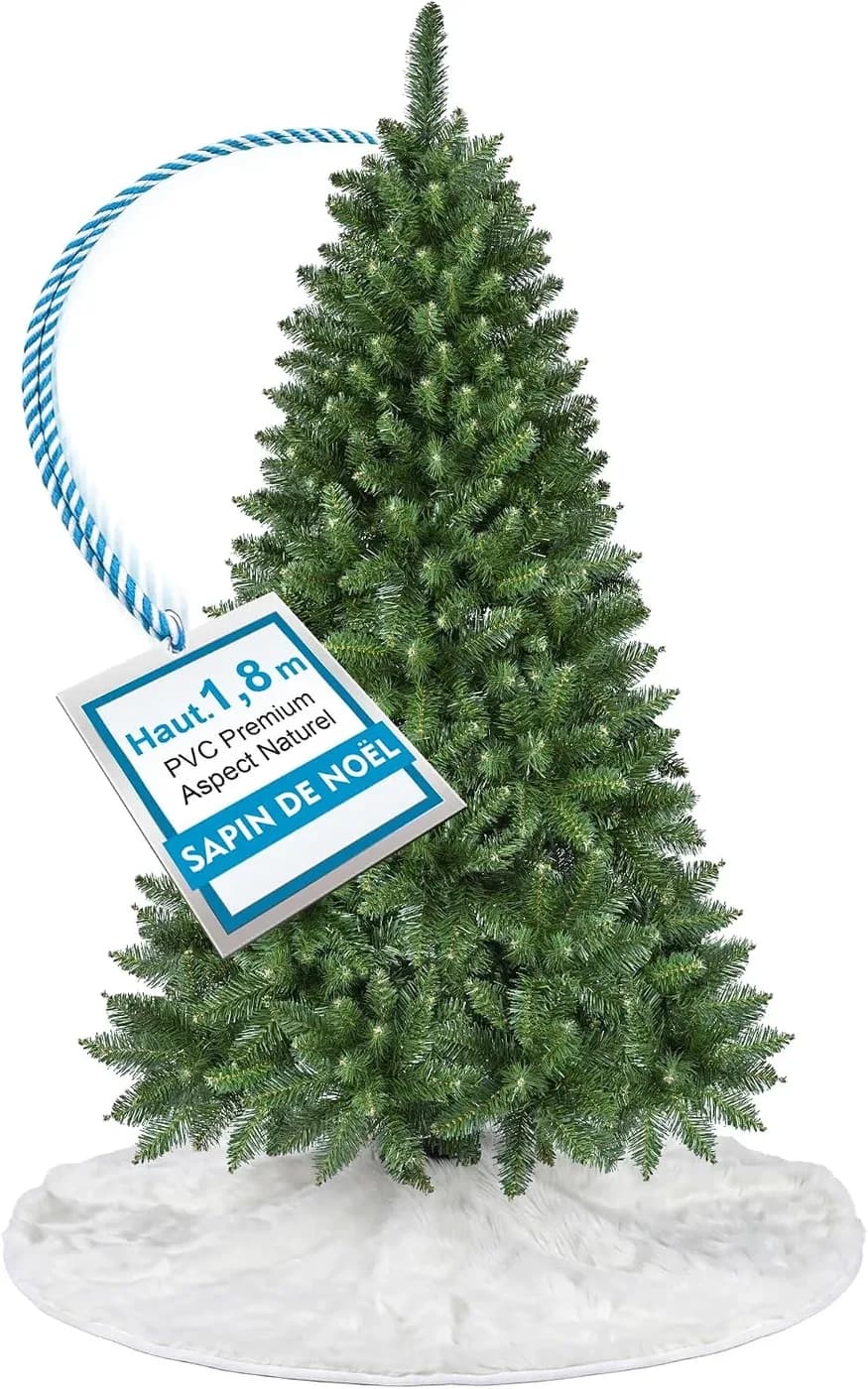YEAUPE PRO sapin de Noël artificiel 180 cm avec jupe blanche